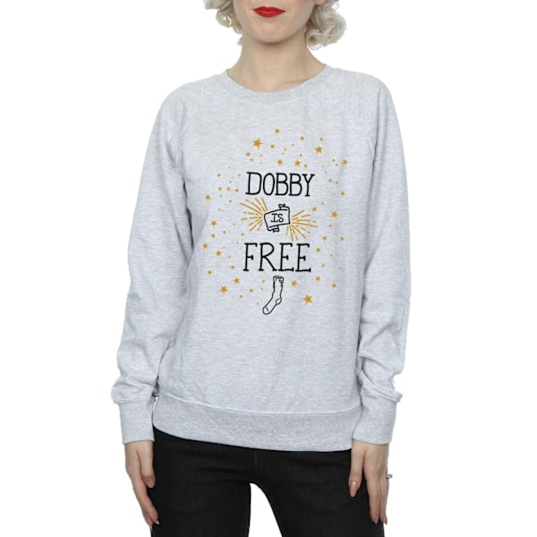 Harry Potter Dam/Kvinnor Dobby Är Bomull Sweatshirt M Han Heather Grey M