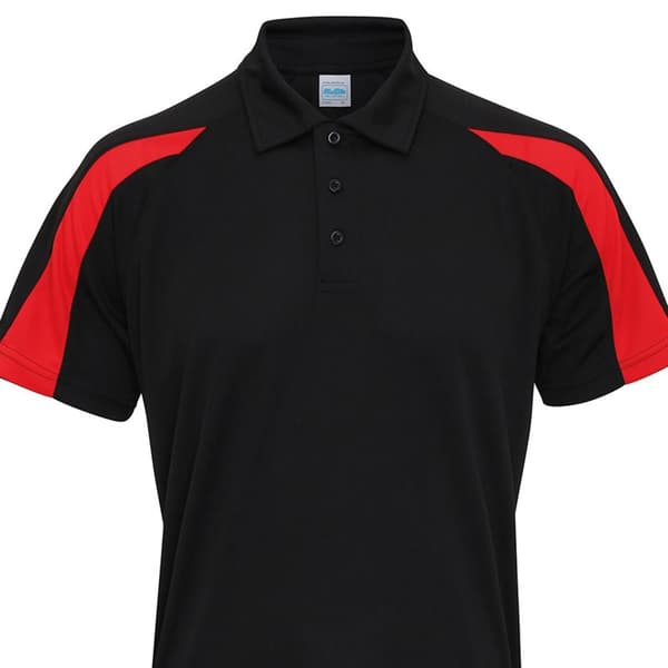 Just Cool Herr Cool Kontrast Pikétröja M Jet Black/Fire Red Jet Black/Fire Red M