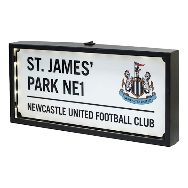 Newcastle United FC Metall LED Gatuskylt En Storlek Vit/Blå/Svart White/Blue/Black One Size