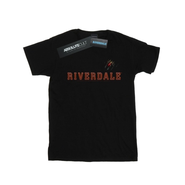 Riverdale, dam/dam, spindelbrosch T-shirt för pojkvän i bomull Black L