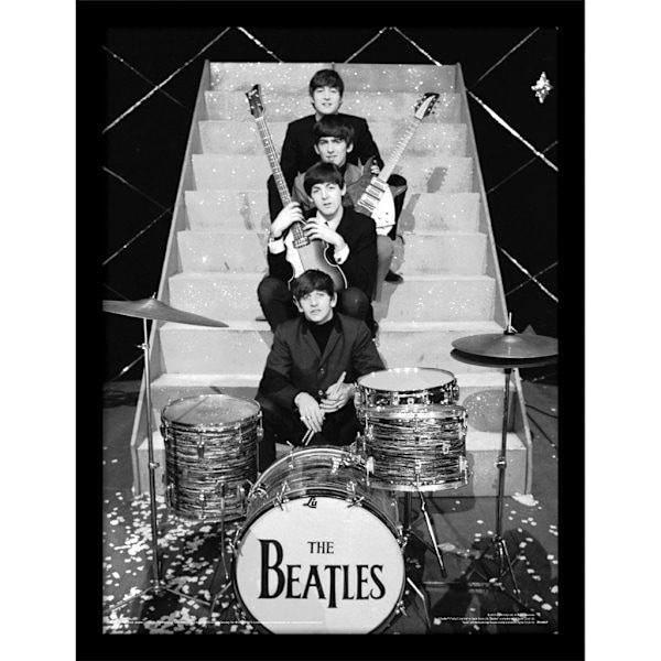 The Beatles Photoshoot inramad affisch 40cm x 30cm Svart/Grå Black/Grey 40cm x 30cm