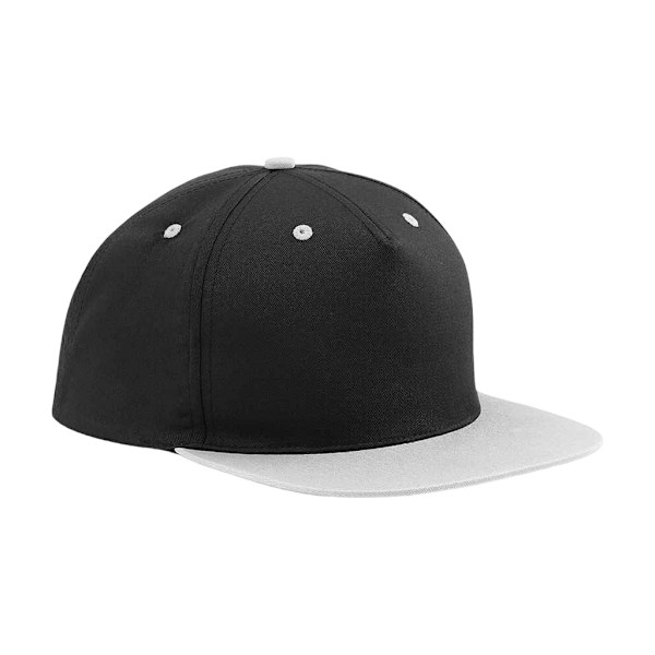 Beechfield Contrast 5 Panel Snapback Cap One Size Svart/Grå Black/Grey One Size