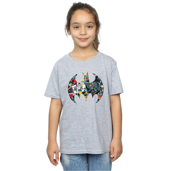 DC Comics Girls Batman Comic Book Logo Bomull T-shirt 5-6 år Sports Grey 5-6 Years