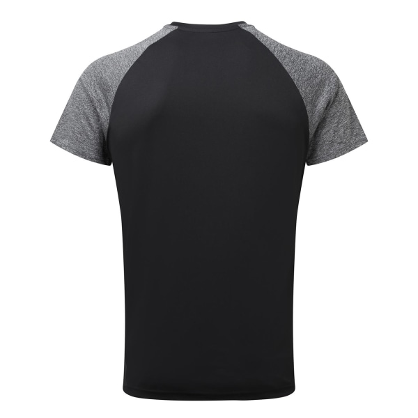 TriDri Mens Contrast Sleeve Performance T-shirt 3XL Svart/Svart Black/Black Melange 3XL