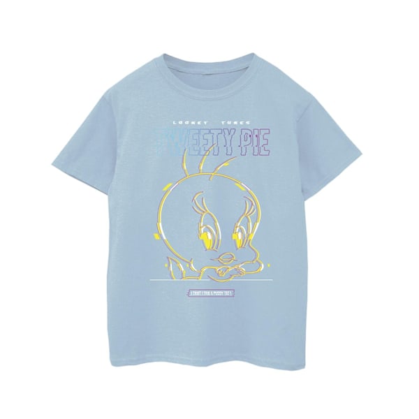 Looney Tunes Girls Tweety Glitch Bomull T-shirt 12-13 År Baby Blue Baby Blue 12-13 Years