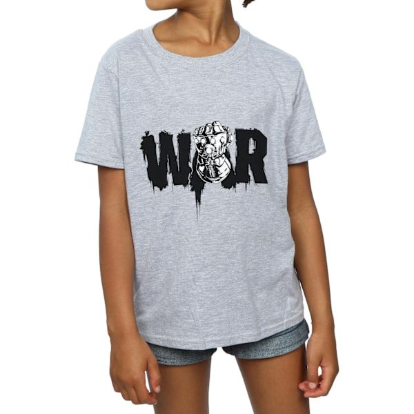 Marvel Girls Avengers Infinity War Fist Bomull T-shirt 9-11 År Sports Grey 9-11 Years