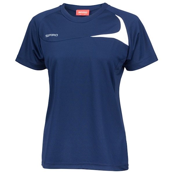 Spiro Dam/Dam Sports Dash Performance Träning T-shirt XS Navy/White XS