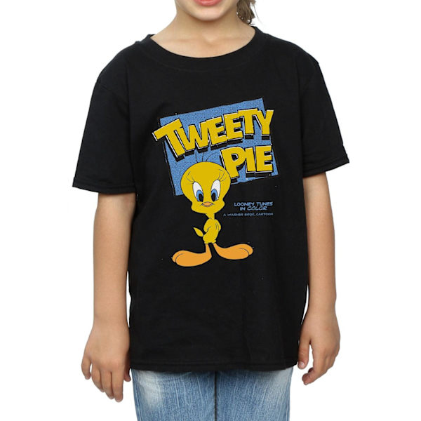 Looney Tunes Girls Tweety Pie Bomull T-shirt 7-8 år Svart Black 7-8 Years