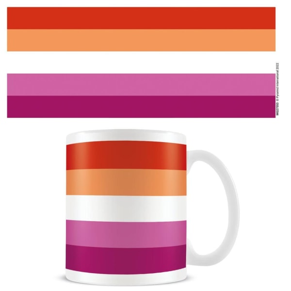 Pyramid International Lesbian Flag Mug One Size Vit/Rosa/Röd White/Pink/Red One Size