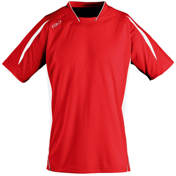 SOLS Herr Maracana 2 Kortärmad fotboll T-shirt L Röd/Vit Red/White L