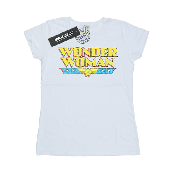 DC Comics Dam/Kvinnor Wonder Woman Crackle Logo Bomull T-Shir White S