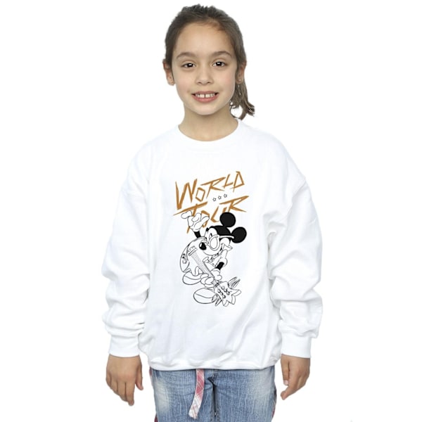 Disney Girls Mickey Mouse World Tour Line Sweatshirt 7-8 år White 7-8 Years