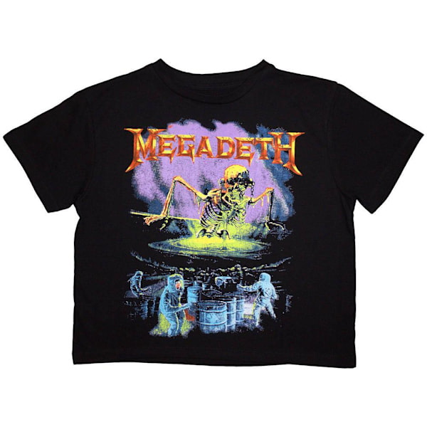 Megadeth Dam/Kvinnor Contaminated Crop Top XS Svart Black XS