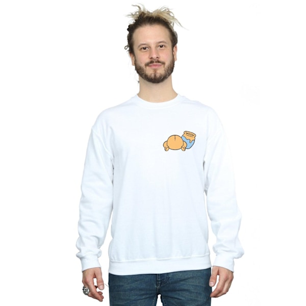 Disney Winnie The Pooh Bakside Brösttryck Sweatshirt 4X för Män White 4XL