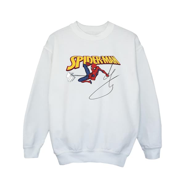 Marvel Flickor Spider-Man Med En Bok Tröja 9-11 År Vit White 9-11 Years