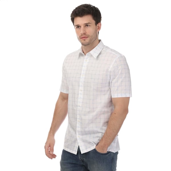 Ted Baker Herr Skjorta med Rutor Kortärmad L Vit White L