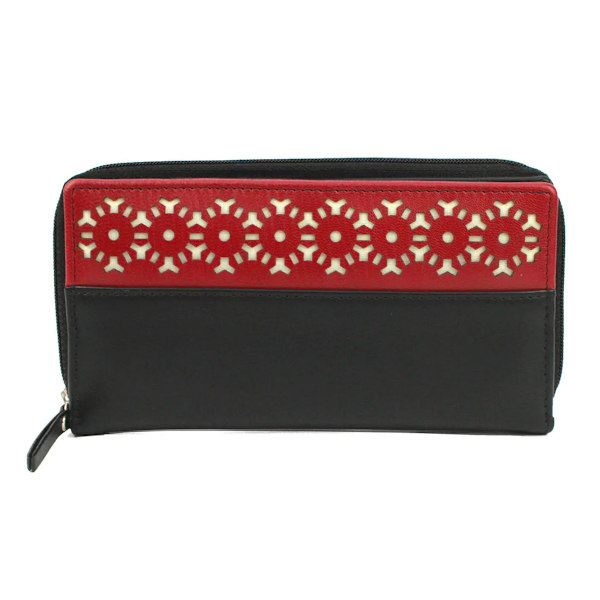 Eastern Counties Läder Dam/Dam Rachel Laser Cut Läder Black/Red One Size