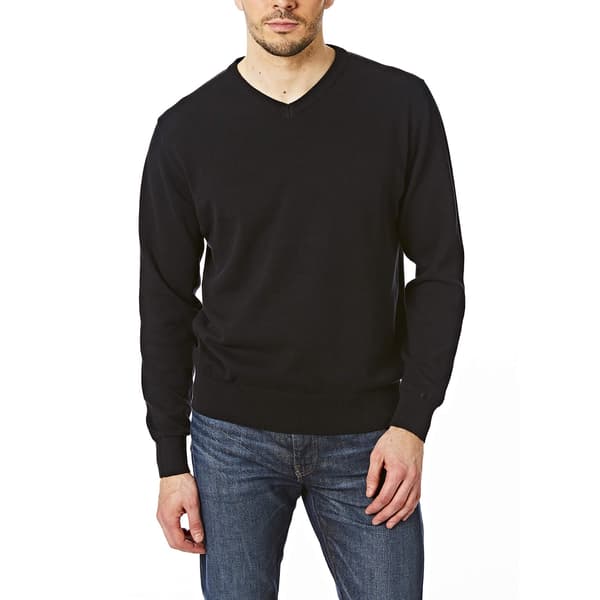 CastlePoint Stickad V-ringad Tröja för Män XL Svart Black XL