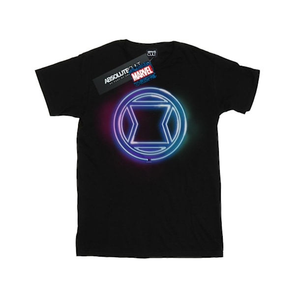 Marvel Girls Black Widow Neon Logo Bomull T-shirt 12-13 År B Black 12-13 Years