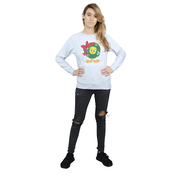 Looney Tunes Dam/Damer Tweety Pie Jul Fair Isle Sweatshirt Heather Grey S