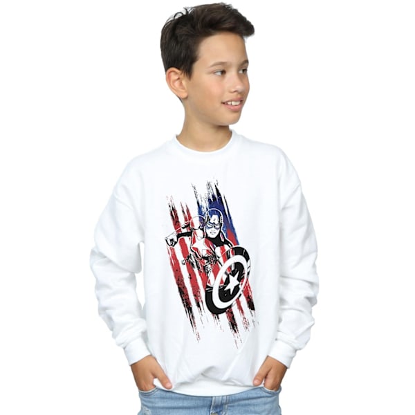 Marvel Boys Avengers Captain America Streaks Sweatshirt 3-4 år White 3-4 Years