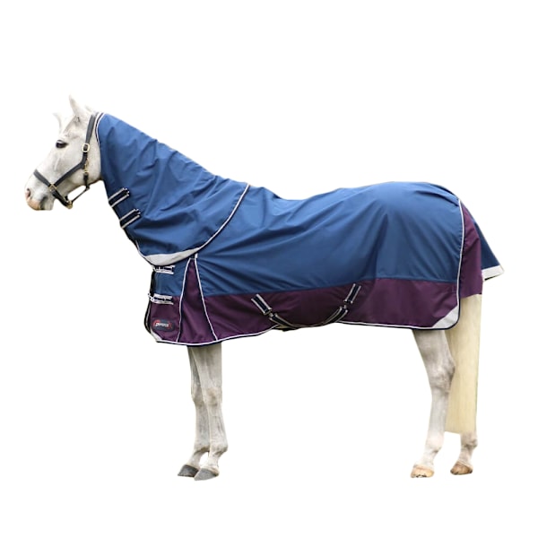 Hy DefenceX System Avtagbar Hals Vattentät Hästtäcke Navy/Purple 5´ 6