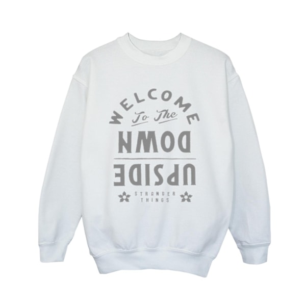 Netflix Boys Stranger Things Welcome To Upside Down Sweatshirt White 9-11 Years