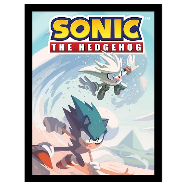 Sonic The Hedgehog Wave Inramad Poster 40cm x 30cm Flerfärgad Multicoloured 40cm x 30cm