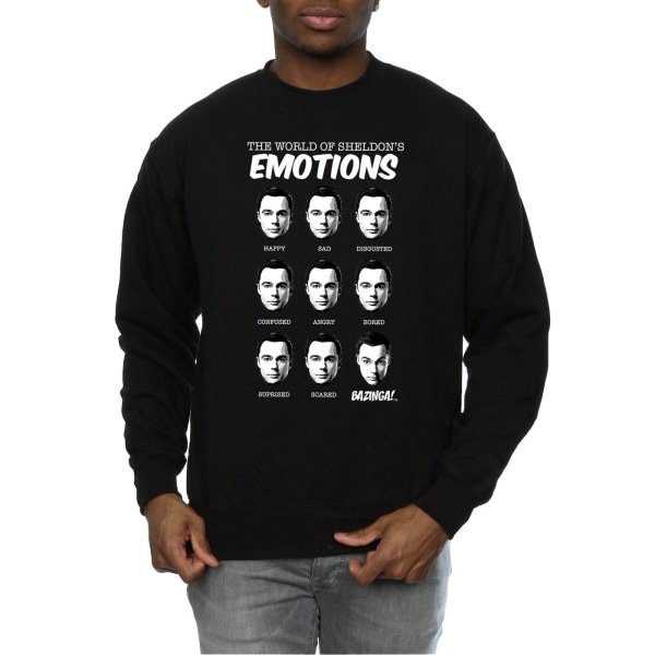 The Big Bang Theory Mens Sheldon Emotions Cotton Sweatshirt S B Black S