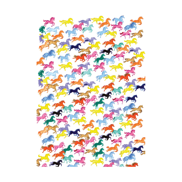 Deckled Edge Presentpapper (paket med 2) 50 x 70 cm regnbågsponnyer Rainbow Ponies 50 x 70cm