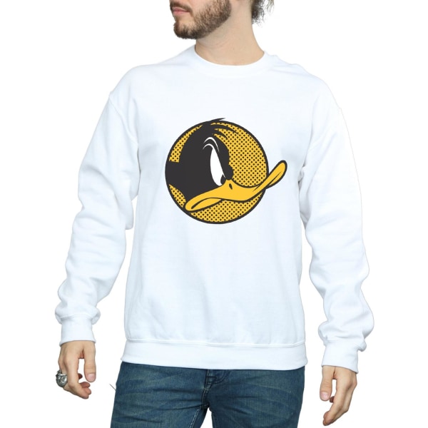 Looney Tunes Herr Daffy Duck Tröja med prickig profil XL Vit White XL