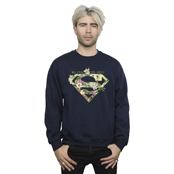 DC Comics Herr Superman My Mum My Hero Sweatshirt XXL Marinblå Navy Blue XXL