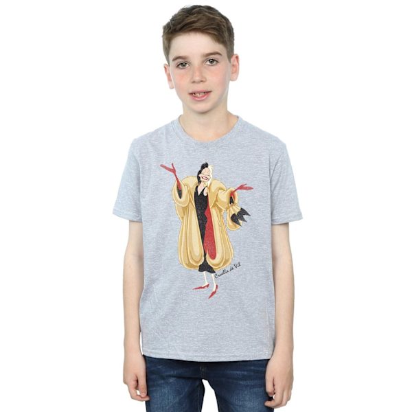 Disney Boys 101 Dalmatians Classic Cruella De Vil T-Shirt 7-8 år Sports Grey 7-8 Years