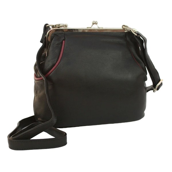 Eastern Counties Leather Amelia Läderhandväska One Size Svart/ Black/Wine One Size