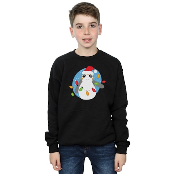 Star Wars Boys The Last Jedi Porg Julbelysning Sweatshirt 5 Black 5-6 Years