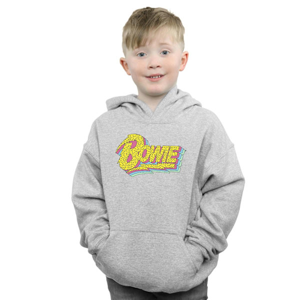 David Bowie Boys Moonlight 90s Logo Hoodie 7-8 År Sports Grå Sports Grey 7-8 Years