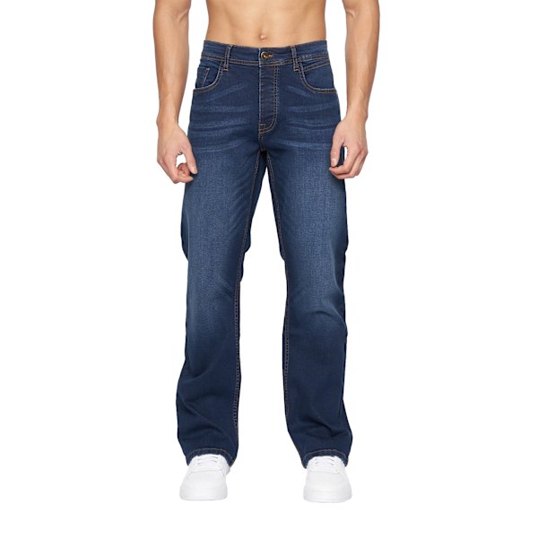 Crosshatch herr Winsbury Bootcut jeans 34R mörk tvätt Dark Wash 34R