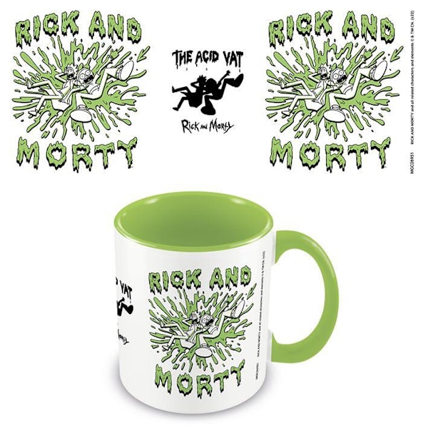 Rick And Morty Acid Vat Inner Tvåfärgad Mugg En Storlek Grön/Vit Green/White/Black One Size