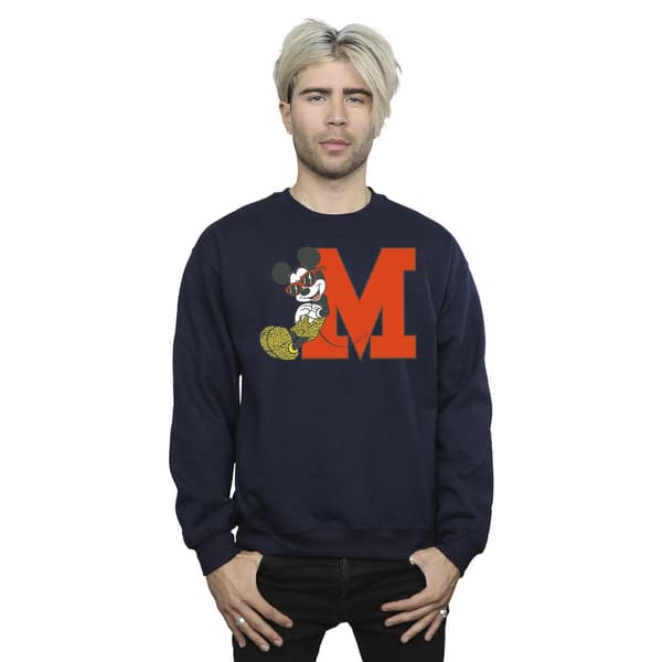 Disney Herr Mickey Mouse Leopard Byxor Sweatshirt L Marinblå Navy Blue L