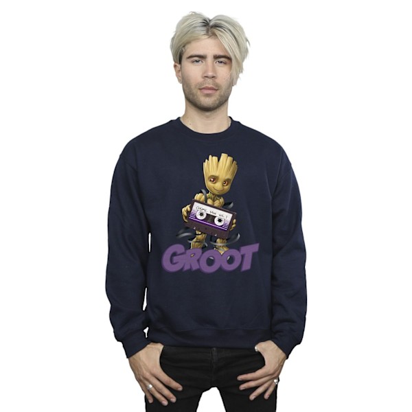 Guardians Of The Galaxy Herr Groot Kassett Sweatshirt M Marinblå Navy Blue M