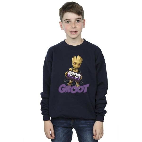 Guardians Of The Galaxy Boys Groot Casette Sweatshirt 12-13 Ja Navy Blue 12-13 Years