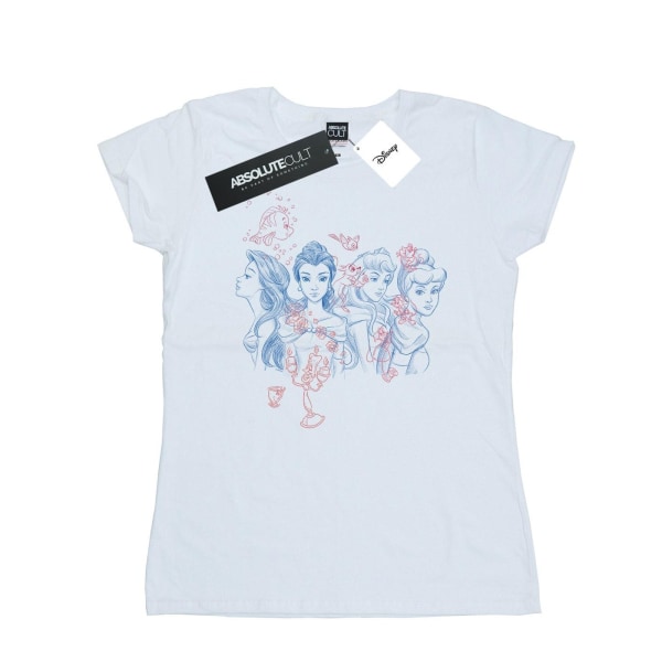 Disney Dam/Dam Prinsessan Sketch T-shirt i bomull S Vit White S