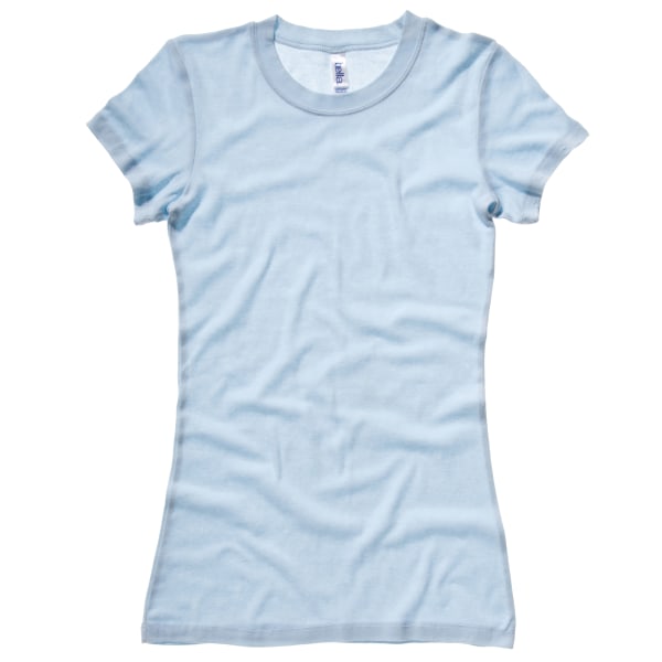 Bella + Canvas Dam/Dam Skir Mini Rib T-shirt med rund hals M Pale Blue M
