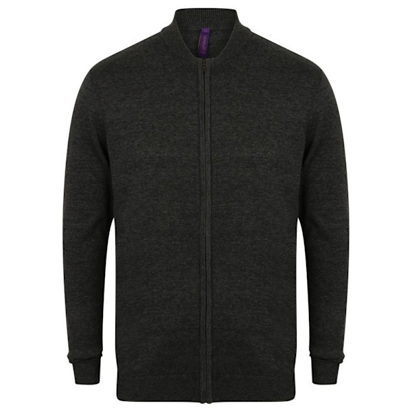 Henbury Unisex Vuxen Stickad Bomberjacka M Gråmelerad Grey Marl M