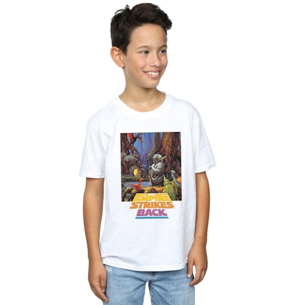 Star Wars Boys Yoda Poster T-Shirt 12-13 år Vit White 12-13 Years