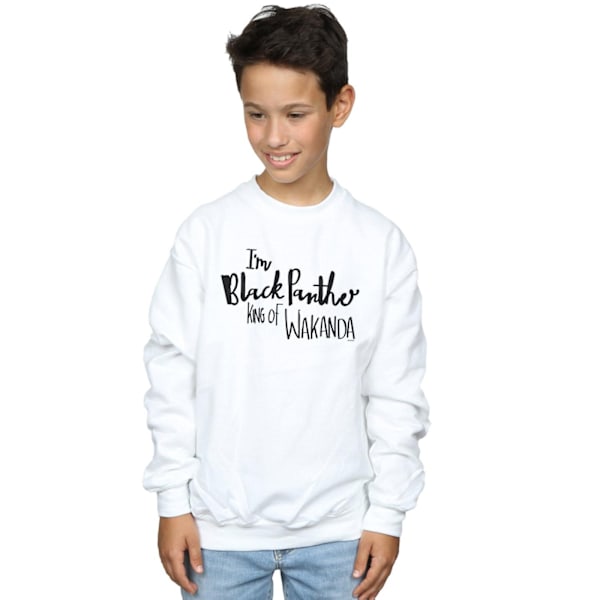 Marvel Boys I Am Black Panther Sweatshirt 5-6 år Vit White 5-6 Years