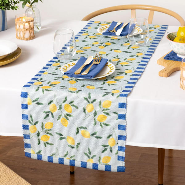 Furn Lemon Bordlöpare 220cm x 35cm Blå Blue 220cm x 35cm