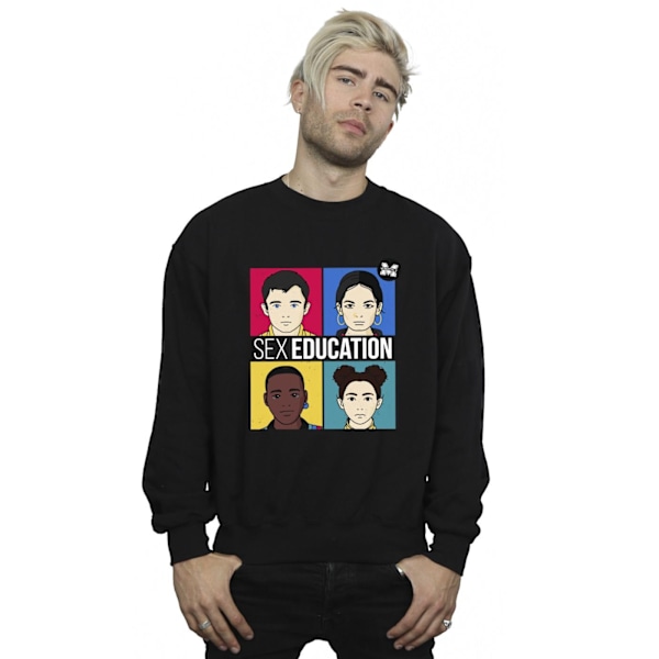 Netflix Mens Sex Education Teen Illustrated Sweatshirt 5XL Svart Black 5XL