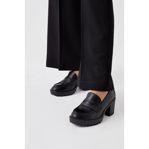 Dorothy Perkins Dam/Dam Lenny Loafers med breda klackar 6 UK Bl Black 6 UK