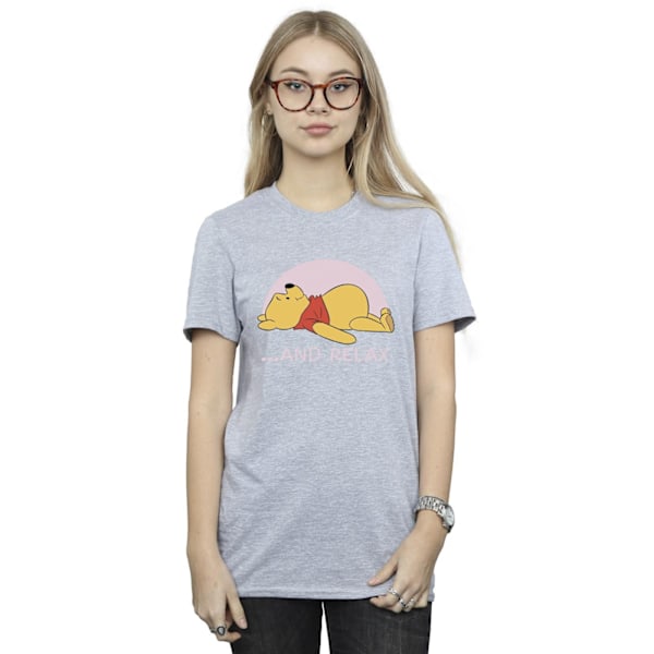 Disney Dam/Damer Winnie The Pooh Relax Bomull Boyfriend T-Shirt S Sports Grey S